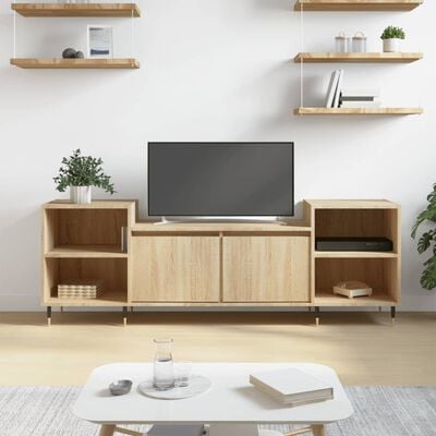 vidaXL Tv-meubel 160x35x55 cm bewerkt hout sonoma eikenkleurig