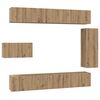 vidaXL Tv-meubelset 8 st Artisan Eiken Bewerkt hout