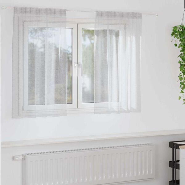 vidaXL Voile Gordijn 2 pcs Lichtgrijs 140 x 140 cm Polyester