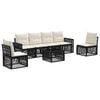 vidaXL Tuinbankenset 7 st Zwart en Cream Wit poly rattan