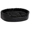 vidaXL Hondenmand 90x79x20 cm pluche en kunstleer zwart