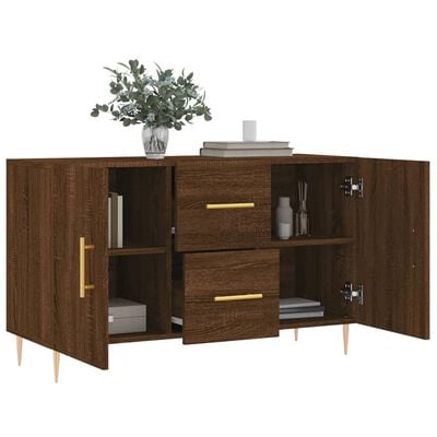 vidaXL Dressoir 100x36x60 cm bewerkt hout bruin eikenkleur