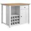 vidaXL Keuken Trolley PANAMA 2 pcs Wit en Honing Was 112 x 77 x 90 cm