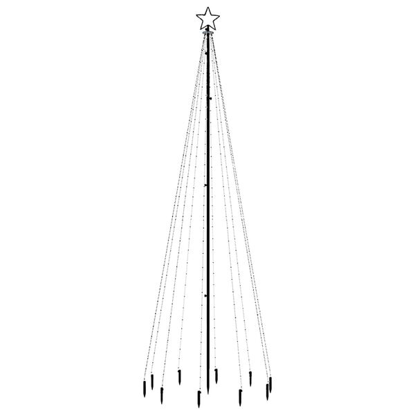 vidaXL Kerstboom met grondpin 310 LED's blauw 300 cm