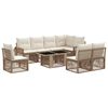 vidaXL Tuinbankenset 9 st Beige en Cr&egrave;me Wit poly rattan