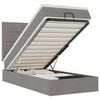 vidaXL Bed poef met matras en LED's 90x200 cm stof taupe