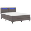 vidaXL Boxspringbed met matras Grijs 160 x 200 cm Kunstleer