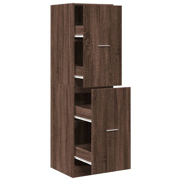 vidaXL Apothekerskast 40x41x144,5 cm bewerkt hout bruin eikenkleurig