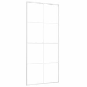 vidaXL Schuifdeur 90x205 cm ESG-glas en aluminium wit