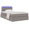 vidaXL Opbergbed met LED met matras met LED Taupe 120 x 200 cm Stof