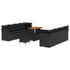 vidaXL Tuinbankenset 11 st Zwart poly rattan