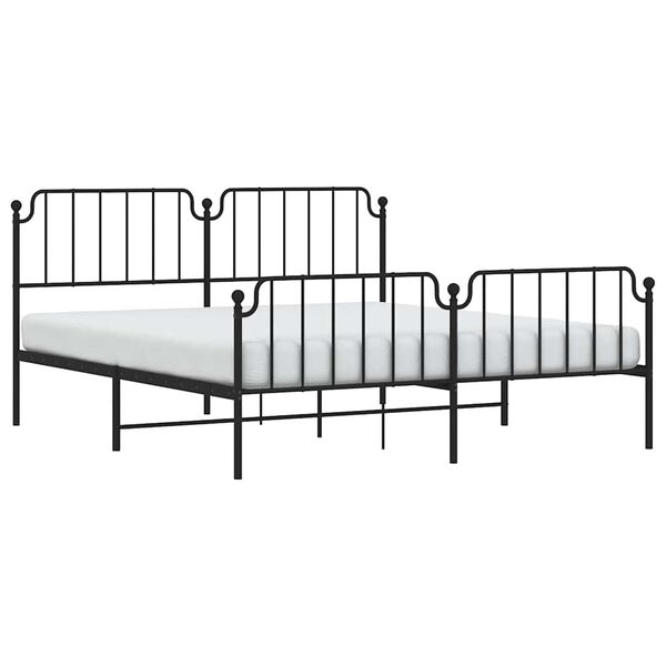 vidaXL Bedframe met hoofd- en voeteneinde&nbsp;metaal zwart 183x213 cm