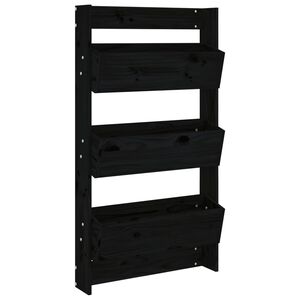 vidaXL Plantenbak wandmontage 3-laags 60x18,5x110 cm grenenhout zwart