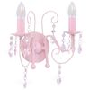 vidaXL Wandlamp met kralen 2 x E14 roze