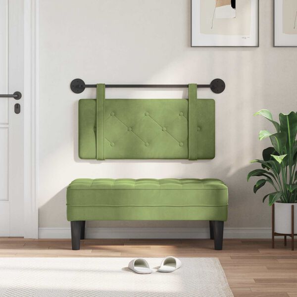 vidaXL Hangend Hoofdeinde Lichtgroen 100 x 55 x 5 cm Fluweel