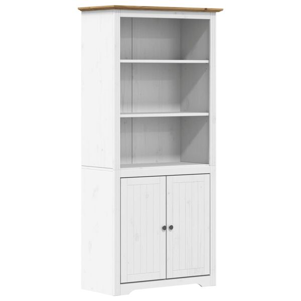 vidaXL Boekenkast BODO 82x40x173 cm massief grenenhout wit en bruin