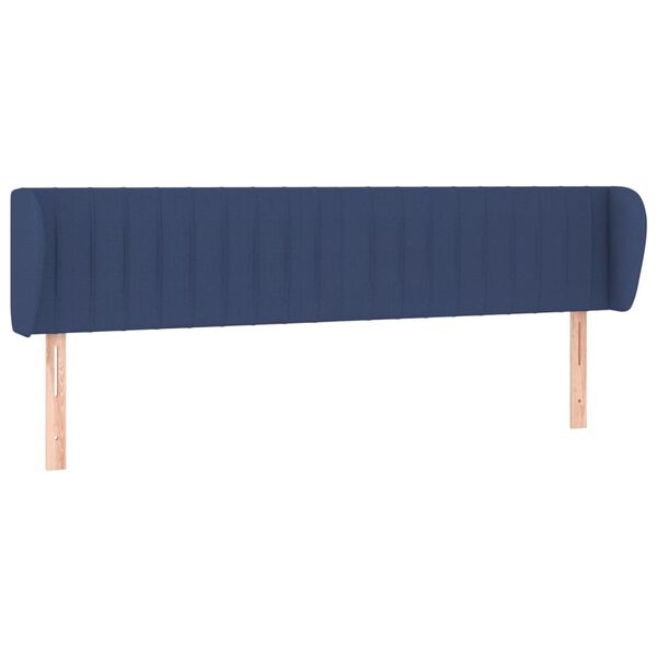 vidaXL Hoofdbord met randen 183x23x78/88 cm stof blauw