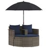 vidaXL Tuinbank 8 st poly rattan Grijs en Marineblauw