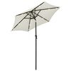 vidaXL Parasol met LED-verlichting 200x211 cm aluminium zandkleurig