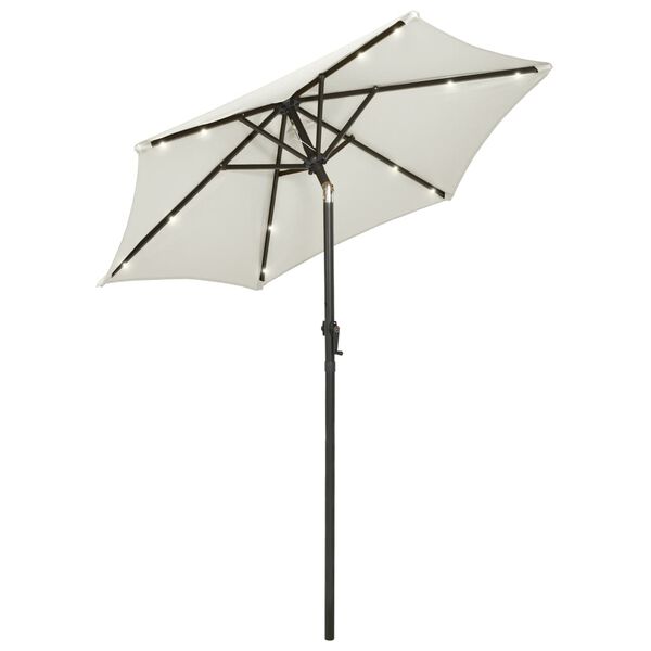 vidaXL Parasol met LED-verlichting 200x211 cm aluminium zandkleurig