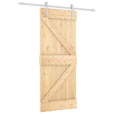 vidaXL Schuifdeur met beslag 80x210 cm massief grenenhout