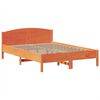 vidaXL Bed met boekenkast zonder matras grenenhout wasbruin 150x200 cm