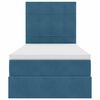 vidaXL Opslag bed met matras Donkerblauw 90 x 200 cm Fluweel