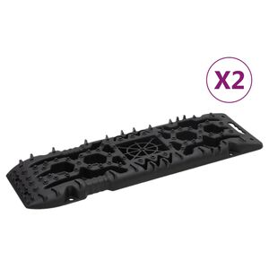 vidaXL Gripplaten 2 st 107x31x7 cm nylon zwart