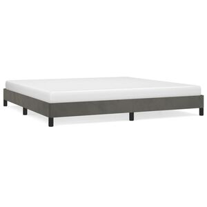 vidaXL Bedframe zonder matras 200x200 cm fluweel donkergrijs