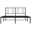 vidaXL Bedframe met hoofdbord metaal zwart 140x190 cm