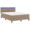 vidaXL Boxspringbed met matras Cappuccino 140 x 200 cm Kunstleer