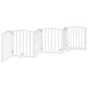 vidaXL Hondenhek inklapbaar met deur 6 panelen 300 cm populierhout wit