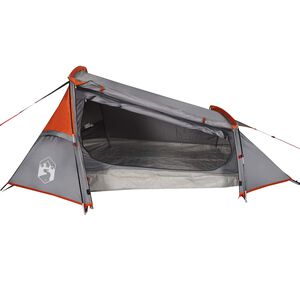 vidaXL Tunneltent 2-persoons waterdicht grijs en oranje