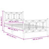vidaXL Bedframe met hoofd- en voeteneinde metaal zwart 100x200 cm