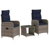 vidaXL Tuin loungeset 3 st PE Rattan en Poeder-Coated Staal