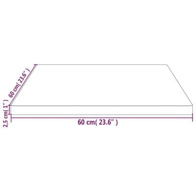 vidaXL Tafelblad vierkant 60x60x2,5 cm massief grenenhout wit