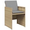 vidaXL 17-delige Tuinset met kussens poly rattan gemengd beige
