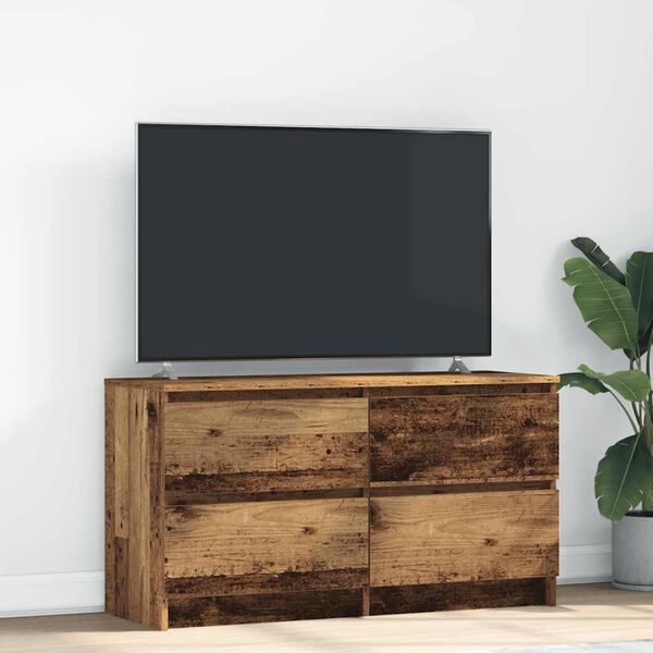 vidaXL Tv-meubel 100x35x54 cm bewerkt hout oud houtkleurig