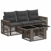 vidaXL Tuinbankenset 4 st Grijs en Donkergrijs poly rattan
