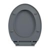 vidaXL Toiletbril soft-close en quick-release ovaal grijs