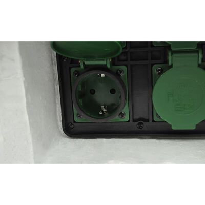 vidaXL Tuinstopcontact 4 ingangen waterproof resin wit