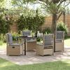 vidaXL Tuin eettafelset 5 pcs Beige en Licht Grijs poly rattan