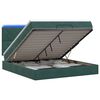 vidaXL Ottoman Bed met Matrassen en LED Donkergroen 140 x 200 cm