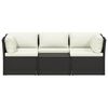 vidaXL 4-delige Loungeset met kussens poly rattan bruin