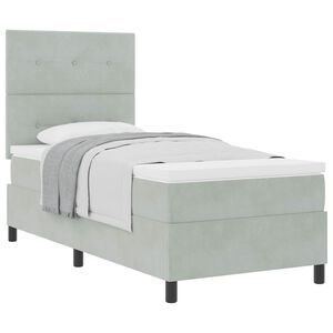 vidaXL Boxspringbed met matras Lichtgrijs 80 x 200 cm Fluweel