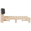 vidaXL Bedframe met Gevoerd Hoofdgedeelte Donkergrijs 140 x 190 cm