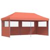 vidaXL Partytent inklapbaar pop-up met 3 zijwanden terracottakleurig