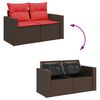 vidaXL 7-delige Loungeset met kussens poly rattan acacia grijs