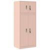 vidaXL Opbergkast 2 st Roze 60 x 40 x 145 cm Staal Vergrendelbaar