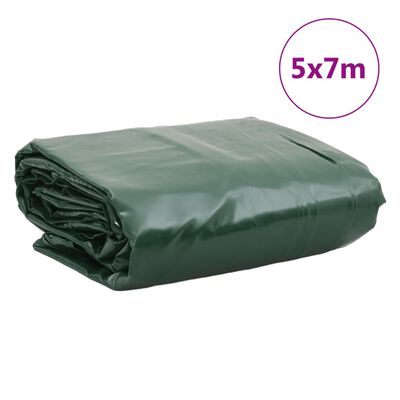 vidaXL Dekzeil 650 g/m² 5x7 m groen